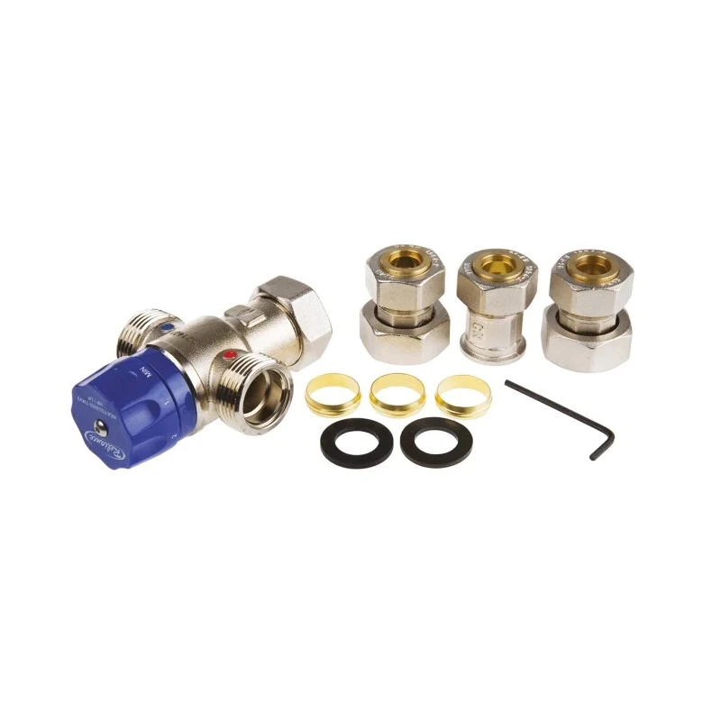 Reliance Water Controls Bronze Thermostatic Washroom Valve 15mm 22mm 6 bar 35°C to 60°C HEAT219125