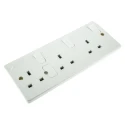 MK Electric 13A White 3 Gang Plug Socket Logic Plus Indoor Surface Flush Mount Type G K2737 WHI