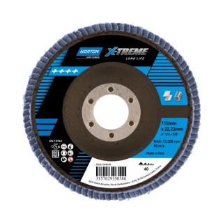 Norton Zirconium Abrasive Disc Flap Disc 115 mm 40 Grit 78072726071