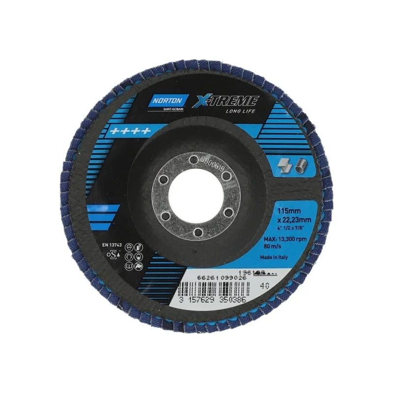 Norton Zirconium Abrasive Disc Flap Disc 115 mm 40 Grit 78072726071