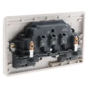 MK Electric 13A White 2 Gang Plug Socket Logic Plus Flush Mount Indoor Type G K2647 WHI