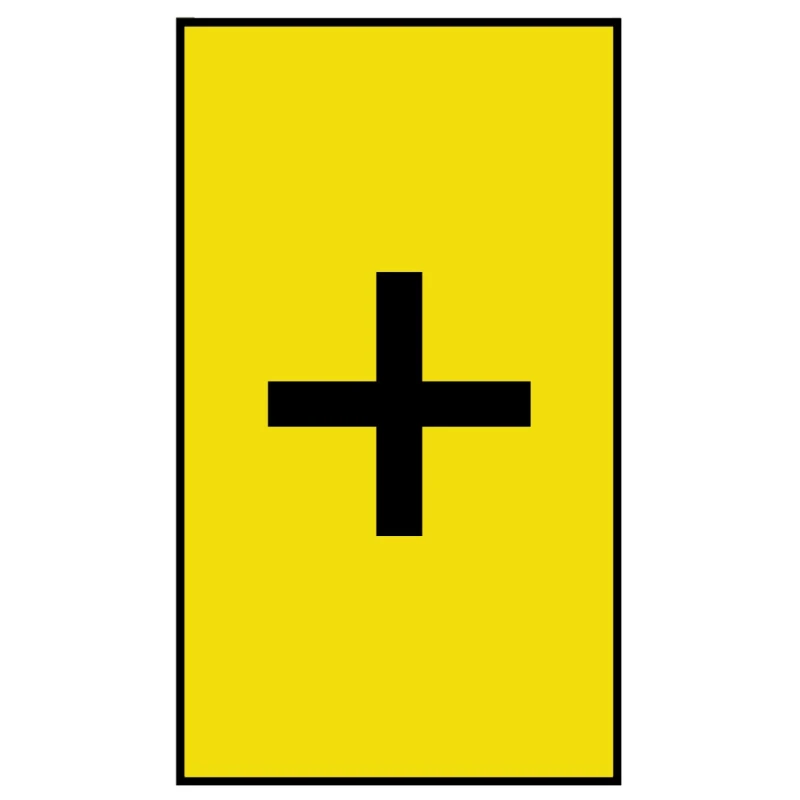 HellermannTyton Ovalgrip Slide-On Cable Marker, Black Legend "+", Yellow Marker Colour, 6 mm Max Cable Diameter 901-10212