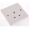 MK Electric 13A White 1 Gang Plug Socket Logic Plus Indoor Type G Flush, Surface Mount K780 WHI