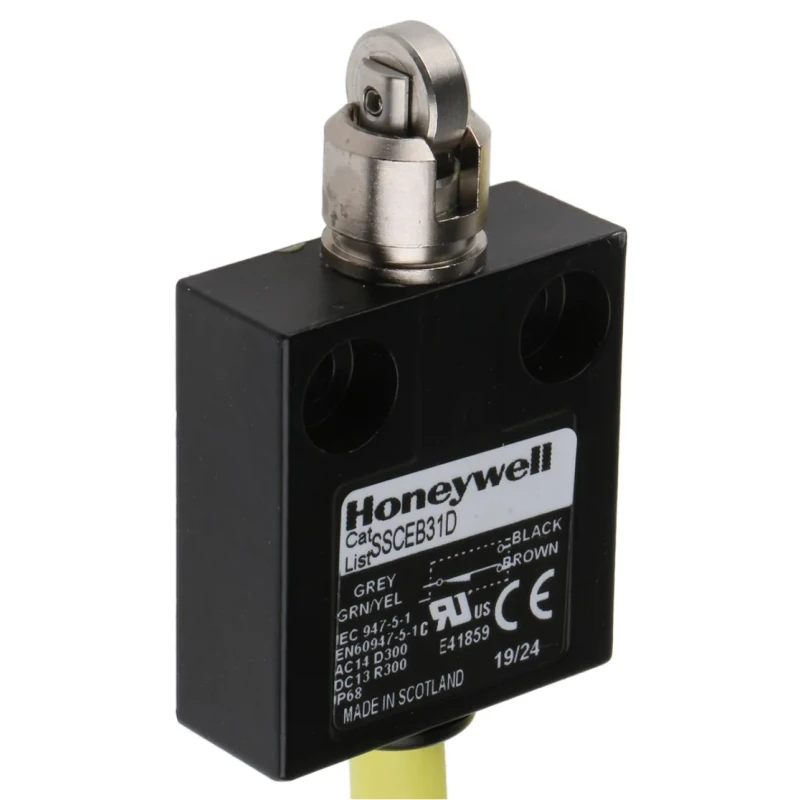 Honeywell Technologies SSCE Series Plunger Limit Switch, SPDT Contact, IP68, Die Cast Zinc Housing, 600V AC, 6A SSCEB31D