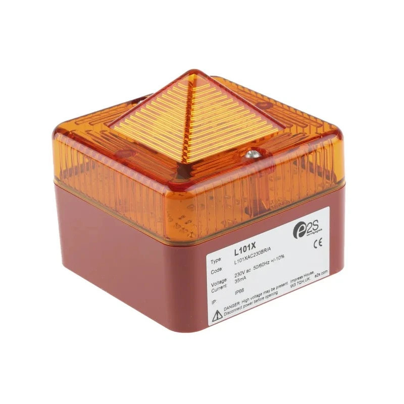 e2s Amber Beacon Xenon Flashing Light 230V AC Surface Mount IP66 L101XAC230BR/A