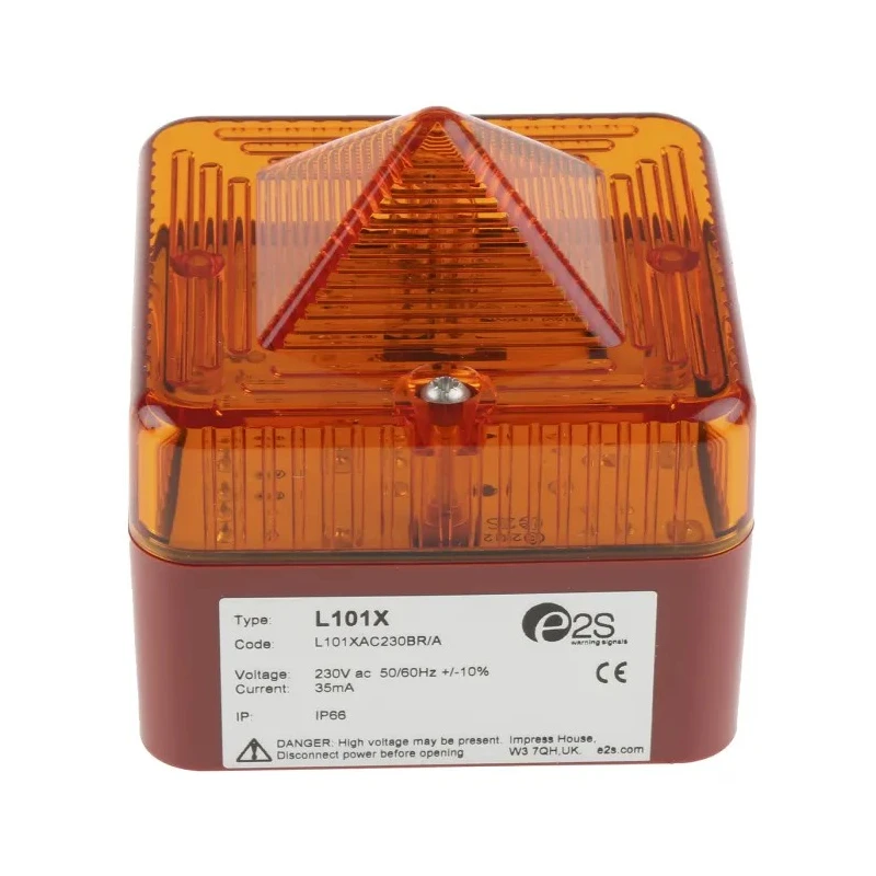 e2s Amber Beacon Xenon Flashing Light 230V AC Surface Mount IP66 L101XAC230BR/A