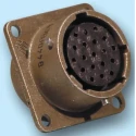 Glenair Copper Alloy Straight 10 Way Box Mount MIL Spec Circular Connector Female Brown, Male Contacts, Shell IPT02A12-10P