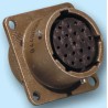 Glenair Copper Alloy Straight 10 Way Box Mount MIL Spec Circular Connector Female Brown, Male Contacts, Shell IPT02A12-10P
