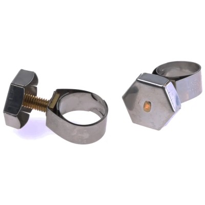 Unex Hose & Jubilee Clip, Brass Bolt with Stainless Steel Thumb Hex Screw, 11mm Width, 14-19mm ID 9930