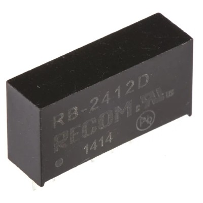 Recom 12V DC to -12V DC Dual Output DC/DC Converter Through Hole 1W RB-2412D