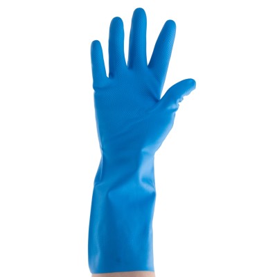 Polyco Healthline Blue Nitrile Coated Work Gloves Size 7, Chemical Resistant, Flock Lined 944