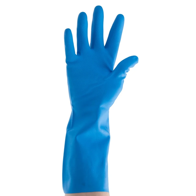 Polyco Healthline Blue Nitrile Coated Work Gloves Size 7, Chemical Resistant, Flock Lined 944