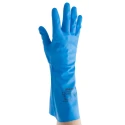 Polyco Healthline Blue Nitrile Coated Work Gloves Size 7, Chemical Resistant, Flock Lined 944