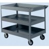 RS PRO 3 Tier Metal Workshop Rubber Wheel Trolley 910 mm Platform Length 250 kg Load Capacity 388-9991