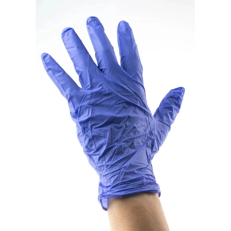 Polyco Healthline Indigo Purple Nitrile Disposable Gloves Food Safe, Size XL MFNP100/04