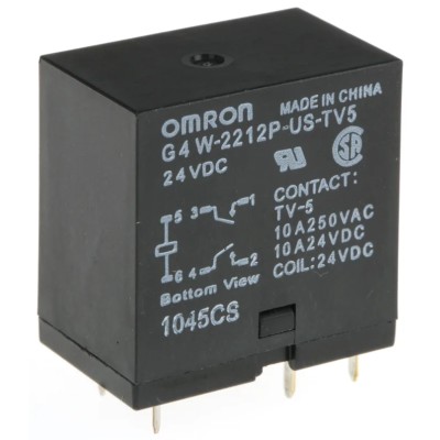 Omron Power Relay PCB Mount DPST 24V DC Coil 10A Switching Current G4W-2212P-US-TV5 DC24