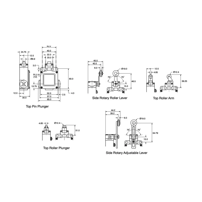 Honeywell Technologies GLE Series Roller Plunger Limit Switch 2 NO/2 NC IP66 Die Cast Zinc Housing 240V AC 6A 