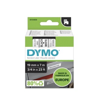 Dymo Black on White Label Printer Tape 19mm Width 7m Length Laminated S0720830