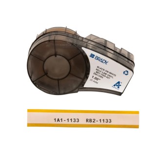 Brady Black on Transparent White Label Printer Tape, 25.4 mm Width, 4.27 m Length, Laminated, Compatible with M21-1000-427