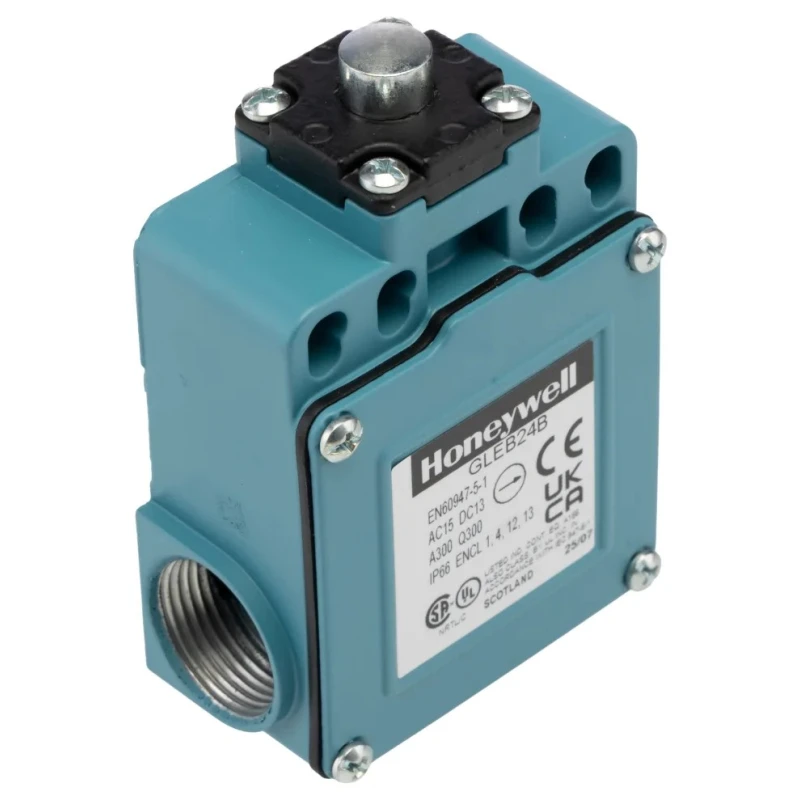Honeywell Technologies GLE Series Plunger Limit Switch 2 NO/2 NC IP67 Die Cast Zinc Epoxy Coated Housing 240V AC 6A 