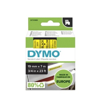 Dymo Label Printer Tape Black on Yellow, 19 mm Width, 7 m Length, Laminated, S0720880