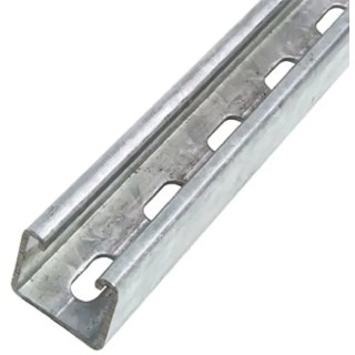 Unistrut 41 x 41 mm Galvanised Steel Strut Slotted Channel, 3 m Long P1000Tx3m