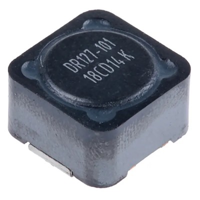 Eaton DR127-101-R Wirewound Shielded Surface Mount Inductor with Ferrite Core 100 μH ±20 % 3.64A IDC
