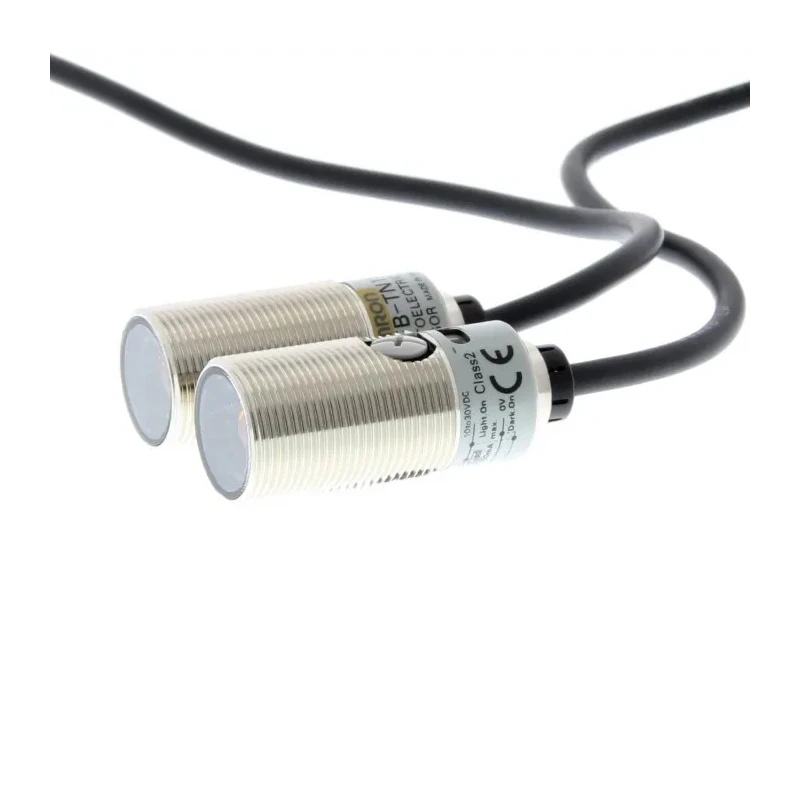 Omron Through Beam Photoelectric Sensor, Barrel Style, 20 m Detection Range, NPN Output, IP69K, IP67, Nickel E3FB-TN11 2M