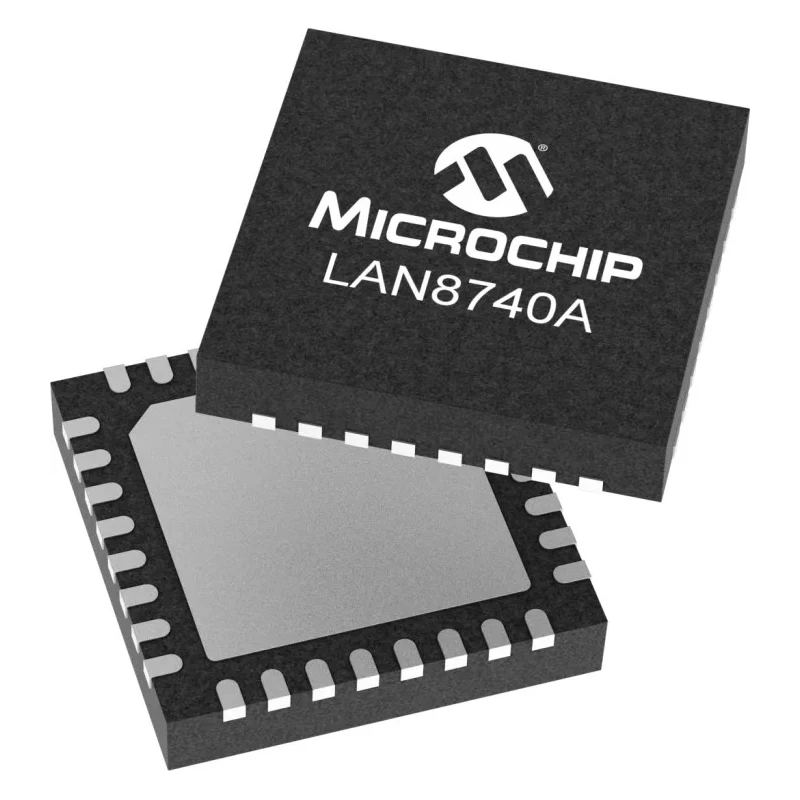 Microchip 32-Pin SQFN Ethernet Transceiver 3.3 V 100 Mbps RMII Full Duplex/Half Duplex LAN8740A-EN