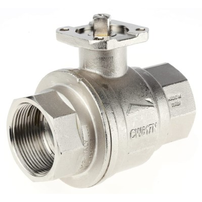 RS PRO Brass Threaded Ball Valve 1-1/2 in, Brass Body, 40 bar, 170°C Operating Temperature 812-5245