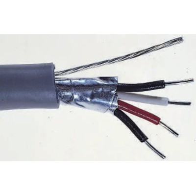 RS PRO Data Cable 2 Pairs 4 Cores 0.64 mm² 500 m Grey Sheath Polyvinyl Chloride 812-4735