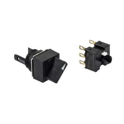 Omron Selector Switch DPDT 2 Positions 16 mm Cutout Diameter Latching Operation A165S-A2M-2