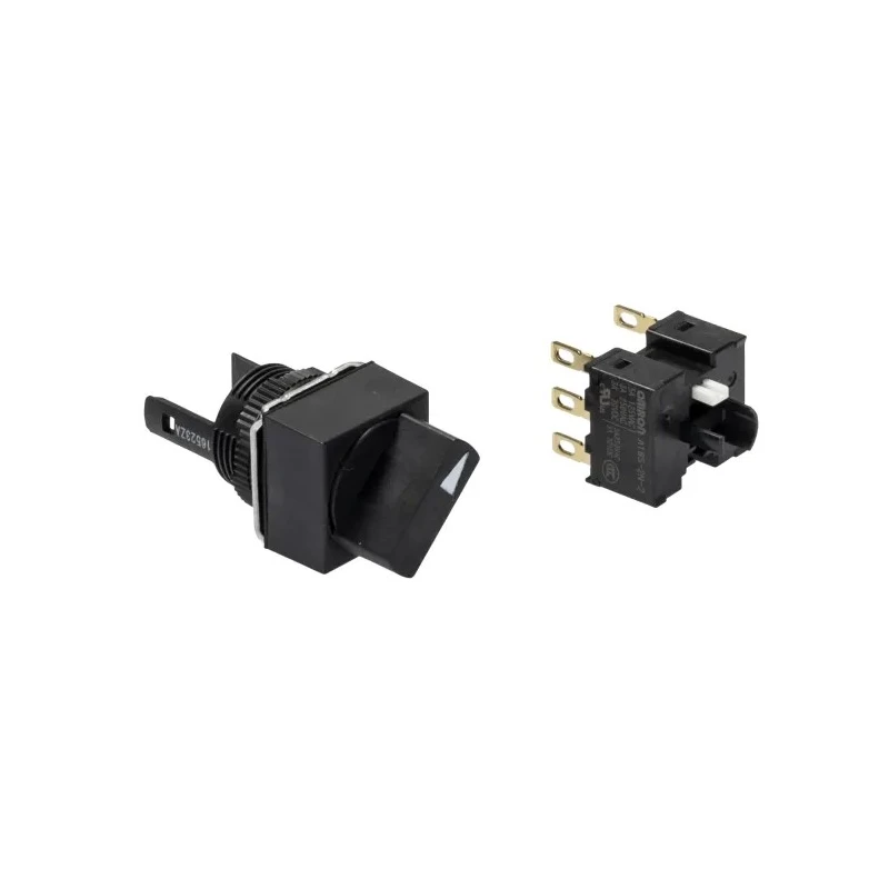 Omron Selector Switch DPDT 2 Positions 16 mm Cutout Diameter Latching Operation A165S-A2M-2