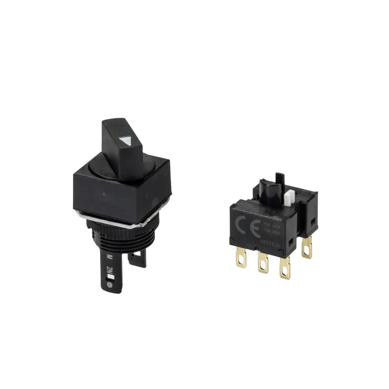 Omron Selector Switch DPDT 2 Positions 16 mm Cutout Diameter Latching Operation A165S-A2M-2