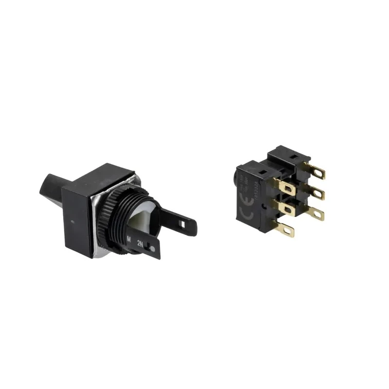 Omron Selector Switch DPDT 2 Positions 16 mm Cutout Diameter Latching Operation A165S-A2M-2