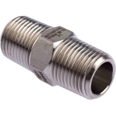 RS PRO Stainless Steel Pipe Fitting Straight Hexagon Nipple Male 1/2 in x Male 1/2 in 826-7052