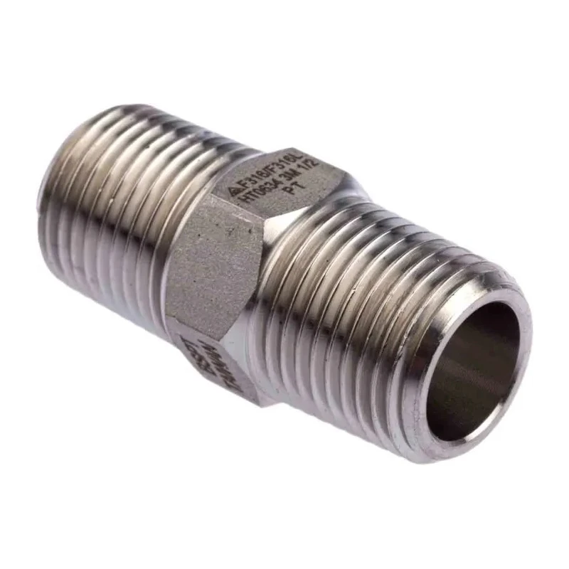 RS PRO Stainless Steel Pipe Fitting Straight Hexagon Nipple Male 1/2 in x Male 1/2 in 826-7052