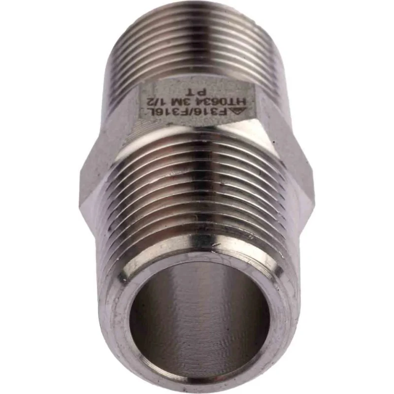 RS PRO Stainless Steel Pipe Fitting Straight Hexagon Nipple Male 1/2 in x Male 1/2 in 826-7052