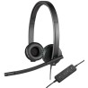 Logitech USB Corded Mono and Stereo Headset with Noise Cancelling Microphone Wideband Audio 981-000575