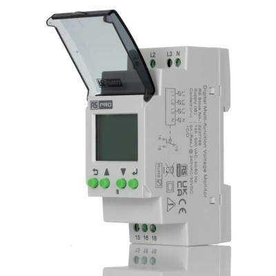 RS PRO 3 Phase Undervoltage Monitoring Relay, SPDT Contact, DIN Rail Mounting 223-7788