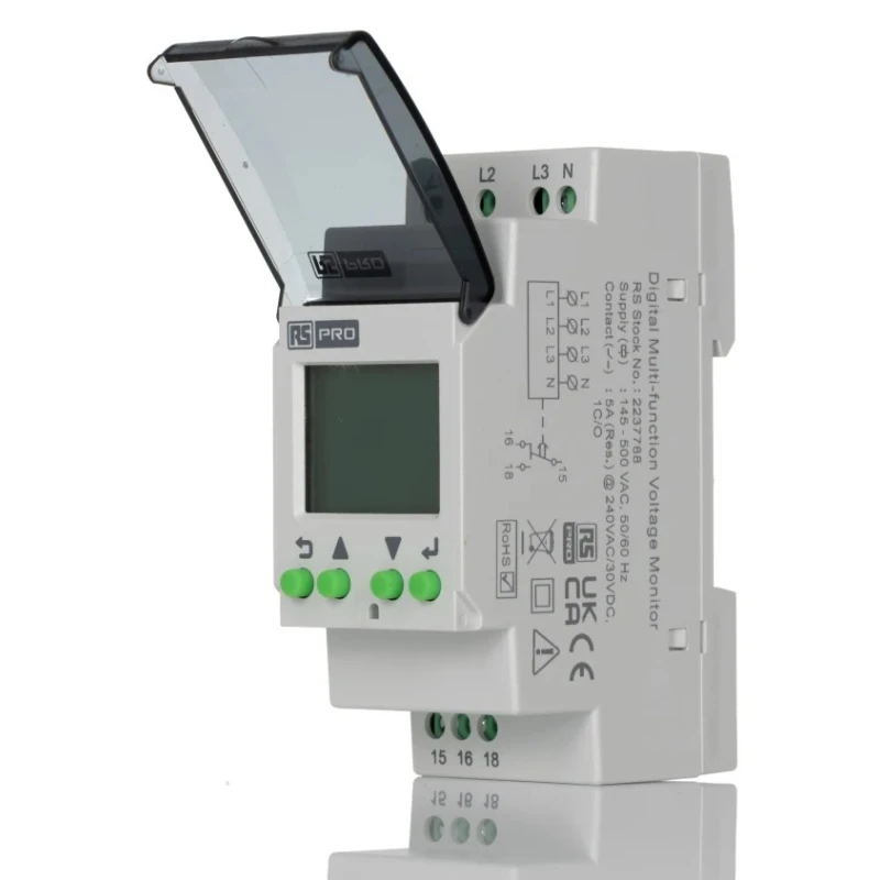 RS PRO 3 Phase Undervoltage Monitoring Relay, SPDT Contact, DIN Rail Mounting 223-7788