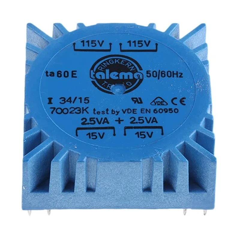 Nuvotem Talema 230 V ac 2 x 15 V ac Toroidal Transformer 2 Output 5 VA, UL, IEC 70023K