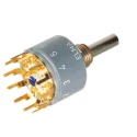 Elma Type 01, 6 Position 2A Rotary Selector Switch, Nickel Silver Housing, Panel Mount 01-1263