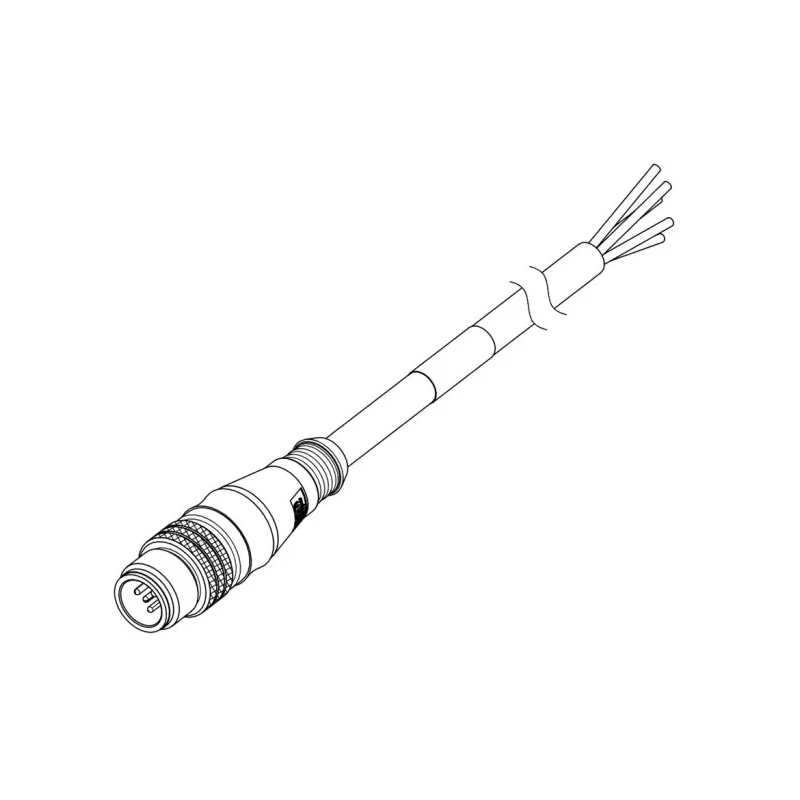 Brad from Molex Sensor Actuator Cable Female 3 Way M12 to Male 3 Way Unterminated 2 m 1200658655