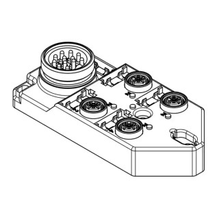 Brad from Molex Sensor Connectivity Cable 4 Port, Polybutylene Terephthalate Housing, IP67, 10-30V DC, Model 1202480068
