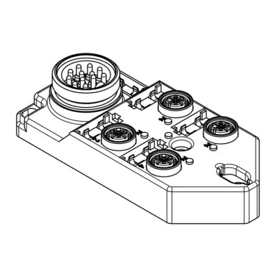 Brad from Molex Sensor Connectivity Cable 4 Port, Polybutylene Terephthalate Housing, IP67, 10-30V DC, Model 1202480068