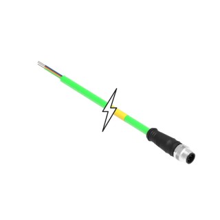 Brad from Molex Sensor Actuator Cable M12 Connector to Unterminated, Thermoplastic Polyurethane Jacket, Green 1300480297