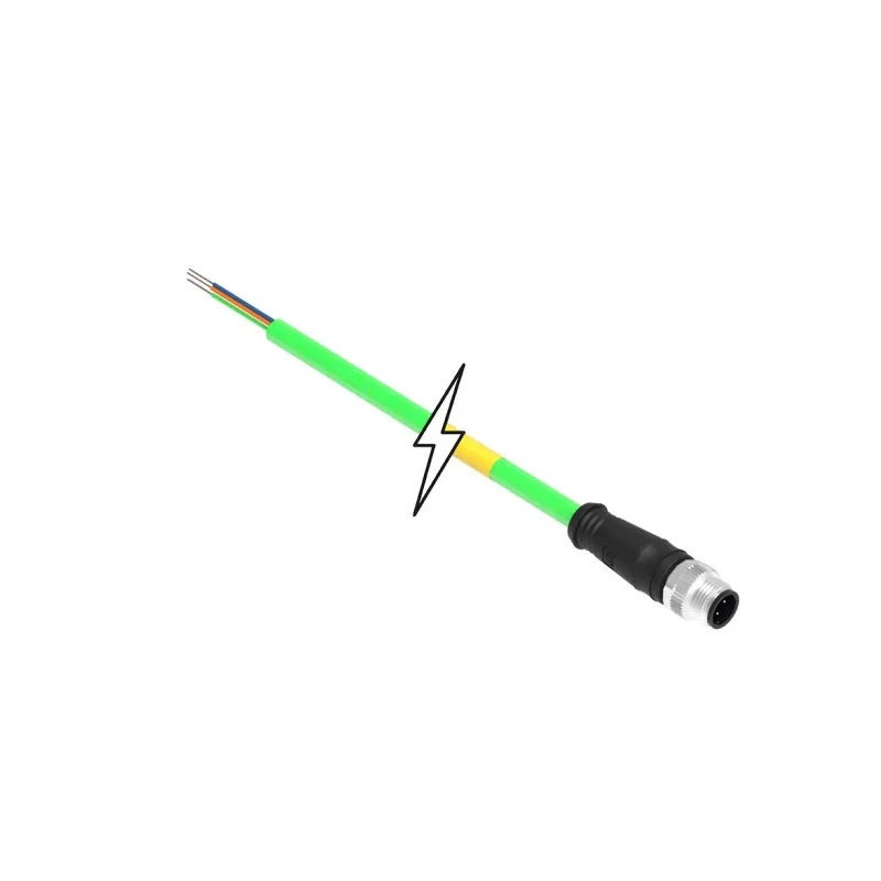 Brad from Molex Sensor Actuator Cable M12 Connector to Unterminated, Thermoplastic Polyurethane Jacket, Green 1300480297