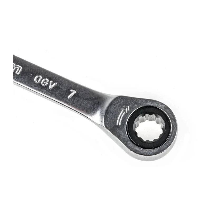 Facom Ratchet Ring Spanner Metric 6 x 7 mm Polished Chrome 115mm Overall 64.6X7