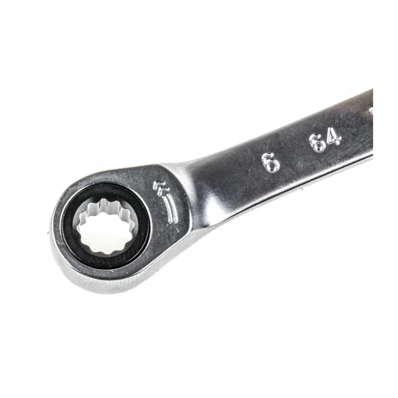 Facom Ratchet Ring Spanner Metric 6 x 7 mm Polished Chrome 115mm Overall 64.6X7
